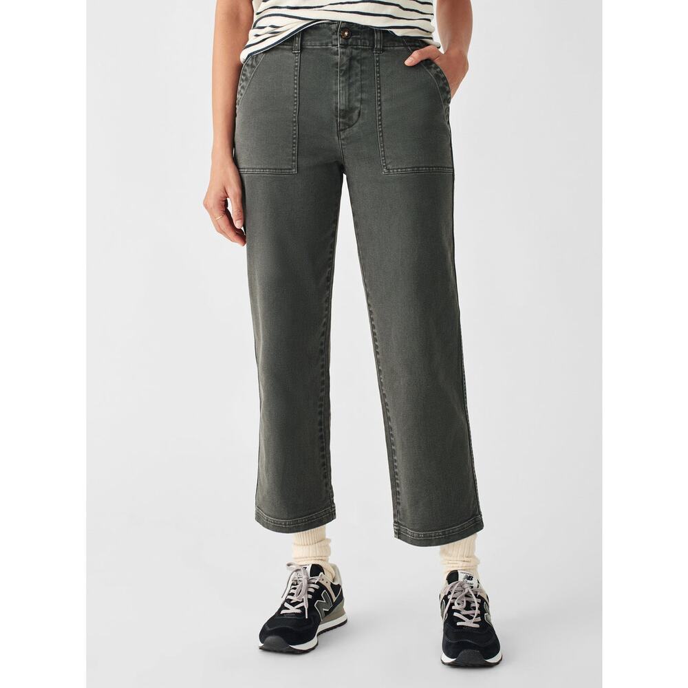 Faherty Straight Crop Utility Pants in Washed Black Size 28